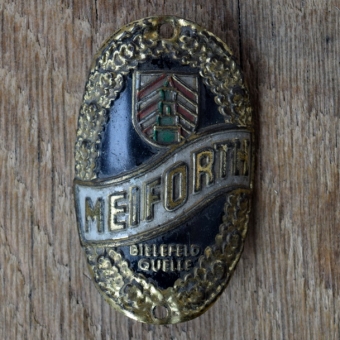 Steuerkopfschild MEIFORTH, 50er Jahre, Originalschild aus Sammlungsbestand 