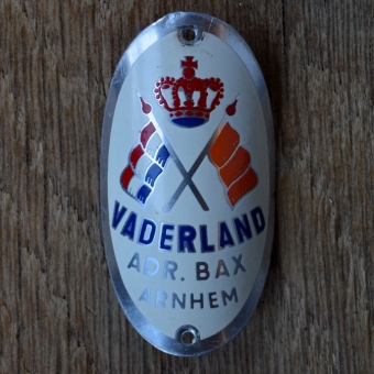 Steuerkopfschild VATERLAND, 50er Jahre, Originalschild aus Sammlungsbestand 