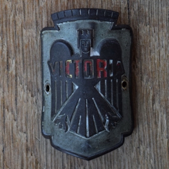 Steuerkopfschild VICTORIA, 50er Jahre, Originalschild aus Sammlungsbestand 