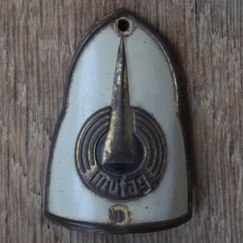 Steuerkopfschild MUFAG, 50er Jahre, Originalschild aus Sammlungsbestand 