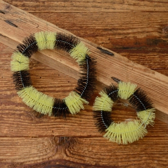 Nabenputzringe,  1 Satz, gelb-schwarz, Nylon-Ausführung für Fahrradnaben 