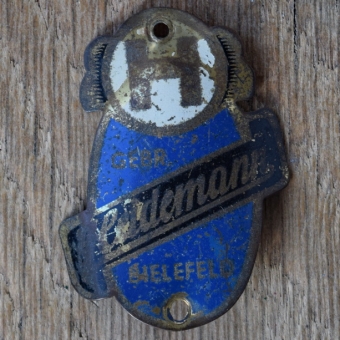 Steuerkopfschild HEIDEMANN, 50er Jahre, Originalschild aus Sammlungsbestand 