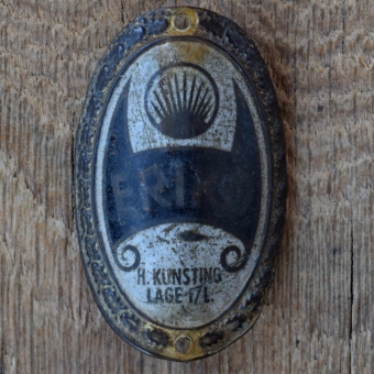 Steuerkopfschild ERIKO, 50er Jahre, Originalschild aus Sammlungsbestand 