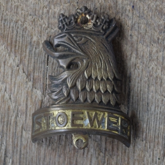 Steuerkopfschild STOEWER, 50er Jahre, Originalschild aus Sammlungsbestand 