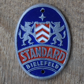 Steuerkopfschild STANDARD, 50er Jahre, Originalschild aus Sammlungsbestand 