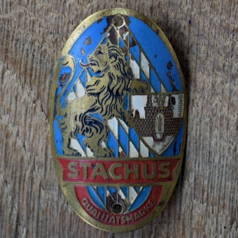 Steuerkopfschild STACHUS, 30er Jahre, Originalschild aus Sammlungsbestand 