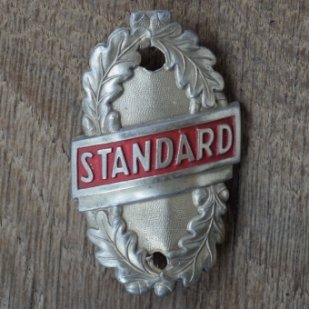 Steuerkopfschild STANDARD, 50er Jahre, Originalschild aus Sammlungsbestand 