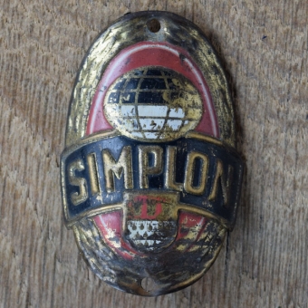 Steuerkopfschild SIMPLON, 50er Jahre, Originalschild aus Sammlungsbestand 