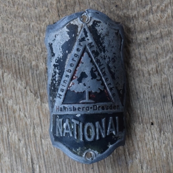 Steuerkopfschild NATIONAL, 30er Jahre, Originalschild aus Sammlungsbestand 