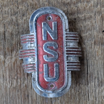 Steuerkopfschild NSU, 50er Jahre, Originalschild aus Sammlungsbestand 