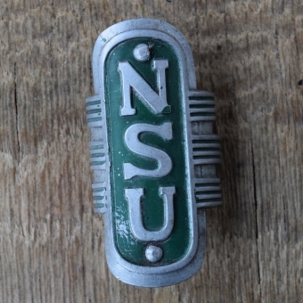 Steuerkopfschild NSU, 50er Jahre, Originalschild aus Sammlungsbestand 