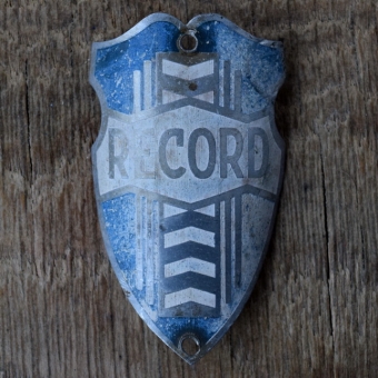 Steuerkopfschild RECORD, 50er Jahre, Originalschild aus Sammlungsbestand 