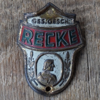 Steuerkopfschild RECKE, 50er Jahre, Originalschild aus Sammlungsbestand 