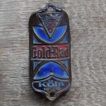 Steuerkopfschild GOLD-RAD, 50er Jahre, Originalschild aus Sammlungsbestand 