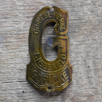 Steuerkopfschild GÖRICKEWERKE, 20er Jahre, Originalschild aus Sammlungsbestand 