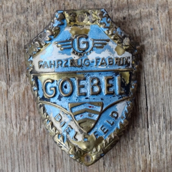 Steuerkopfschild GOEBEL, 50er Jahre, Originalschild aus Sammlungsbestand 