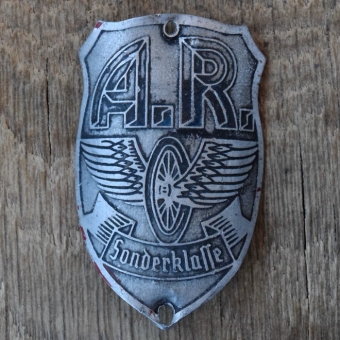 Steuerkopfschild A.R. SONDERKLASSE, 30er Jahre, Originalschild aus Sammlungsbestand 