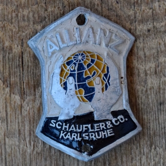 Steuerkopfschild ALLIANZ, 50er Jahre, Originalschild aus Sammlungsbestand 