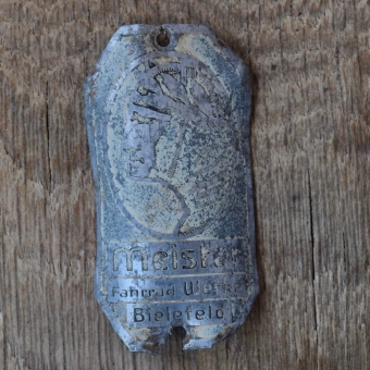 Steuerkopfschild MEISTER, 30er Jahre, Originalschild aus Sammlungsbestand 