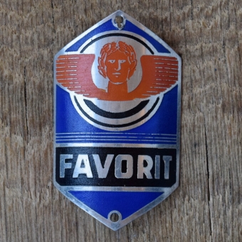 Steuerkopfschild FAVORIT, 50er Jahre, Originalschild aus Sammlungsbestand 