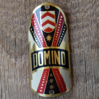 Steuerkopfschild DOMINO, 50er Jahre, Originalschild aus Sammlungsbestand 