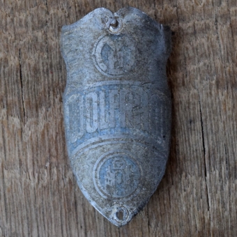 Steuerkopfschild WOLFRAM, 50er Jahre, Originalschild aus Sammlungsbestand 