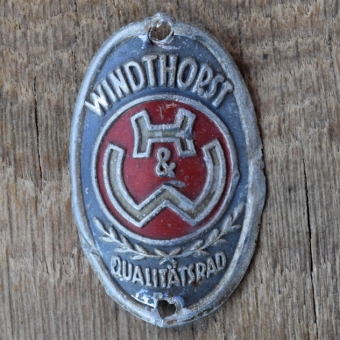 Steuerkopfschild WINDTHORST H&W, 50er Jahre, Originalschild aus Sammlungsbestand 