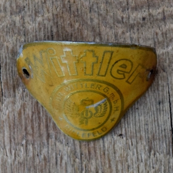 Steuerkopfschild WITTLER, 30er Jahre, Originalschild aus Sammlungsbestand 