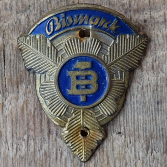 Steuerkopfschild BISMARCK, 50er Jahre, Originalschild aus Sammlungsbestand 