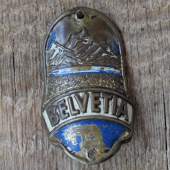 Steuerkopfschild BELVETIA, 50er Jahre, Originalschild aus Sammlungsbestand 