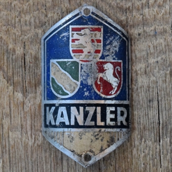 Steuerkopfschild KANZLER, 30er Jahre, Originalschild aus Sammlungsbestand 