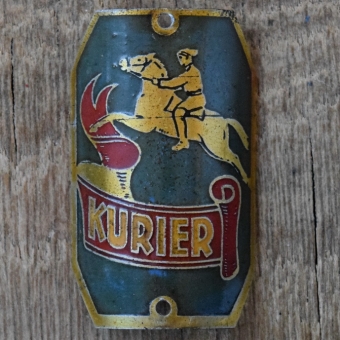 Steuerkopfschild KURIER, 50er Jahre, Originalschild aus Sammlungsbestand 