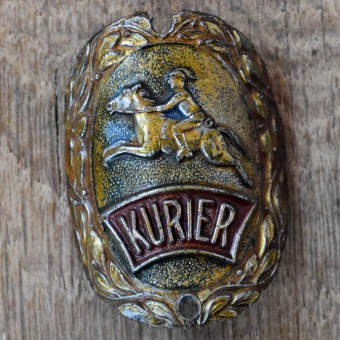 Steuerkopfschild KURIER, 50er Jahre, Originalschild aus Sammlungsbestand 