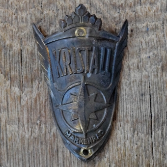 Steuerkopfschild KRISTALL, 50er Jahre, Originalschild aus Sammlungsbestand 