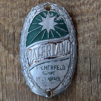 Steuerkopfschild VATERLAND, 50er Jahre, Originalschild aus Sammlungsbestand 