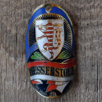Steuerkopfschild HESSENSTOLZ, 50er Jahre, Originalschild aus Sammlungsbestand 