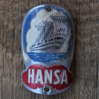 Steuerkopfschild HANSA, 50er Jahre, Originalschild aus Sammlungsbestand 