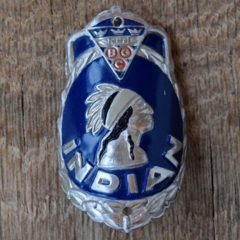 Steuerkopfschild INDIAN, 50er Jahre, Originalschild aus Sammlungsbestand 