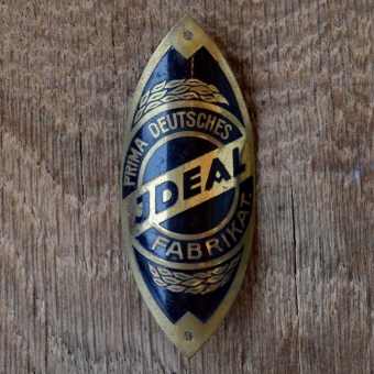 Steuerkopfschild IDEAL, 30er Jahre, Originalschild aus Sammlungsbestand 