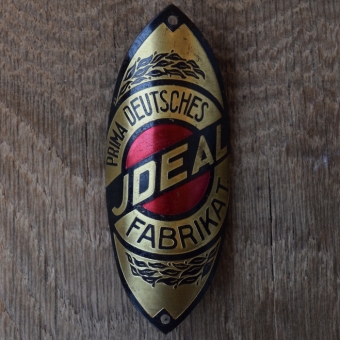 Steuerkopfschild IDEAL, 30er Jahre, Originalschild aus Sammlungsbestand 