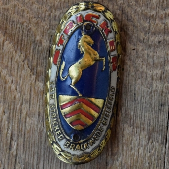 Steuerkopfschild STRICKER, 50er Jahre, Originalschild aus Sammlungsbestand 