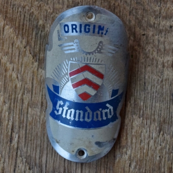 Steuerkopfschild STANDARD, 50er Jahre, Originalschild aus Sammlungsbestand 