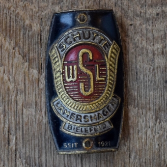 Steuerkopfschild SCHÜTTE, 50er Jahre, Originalschild aus Sammlungsbestand 