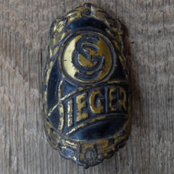 Steuerkopfschild SIEGER, 50er Jahre, Originalschild aus Sammlungsbestand 