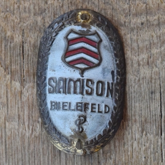 Steuerkopfschild SAMSON, 50er Jahre, Originalschild aus Sammlungsbestand 