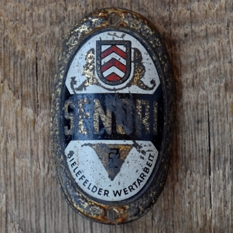 Steuerkopfschild SENORI, 50er Jahre, Originalschild aus Sammlungsbestand 