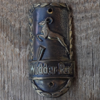 Steuerkopfschild WIDDER-RAD, 50er Jahre, Originalschild aus Sammlungsbestand 