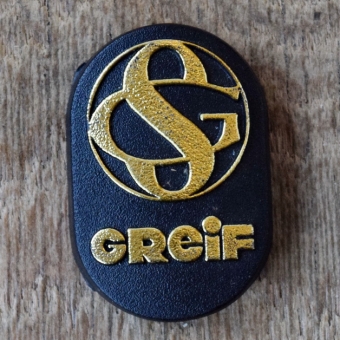 Steuerkopfschild GREIF, 70er Jahre, Originalschild aus Sammlungsbestand 