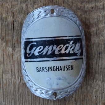Steuerkopfschild GEWECKE, 50er Jahre, Originalschild aus Sammlungsbestand 