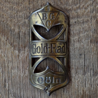 Steuerkopfschild GOLD-RAD, 30er Jahre, Originalschild aus Sammlungsbestand 